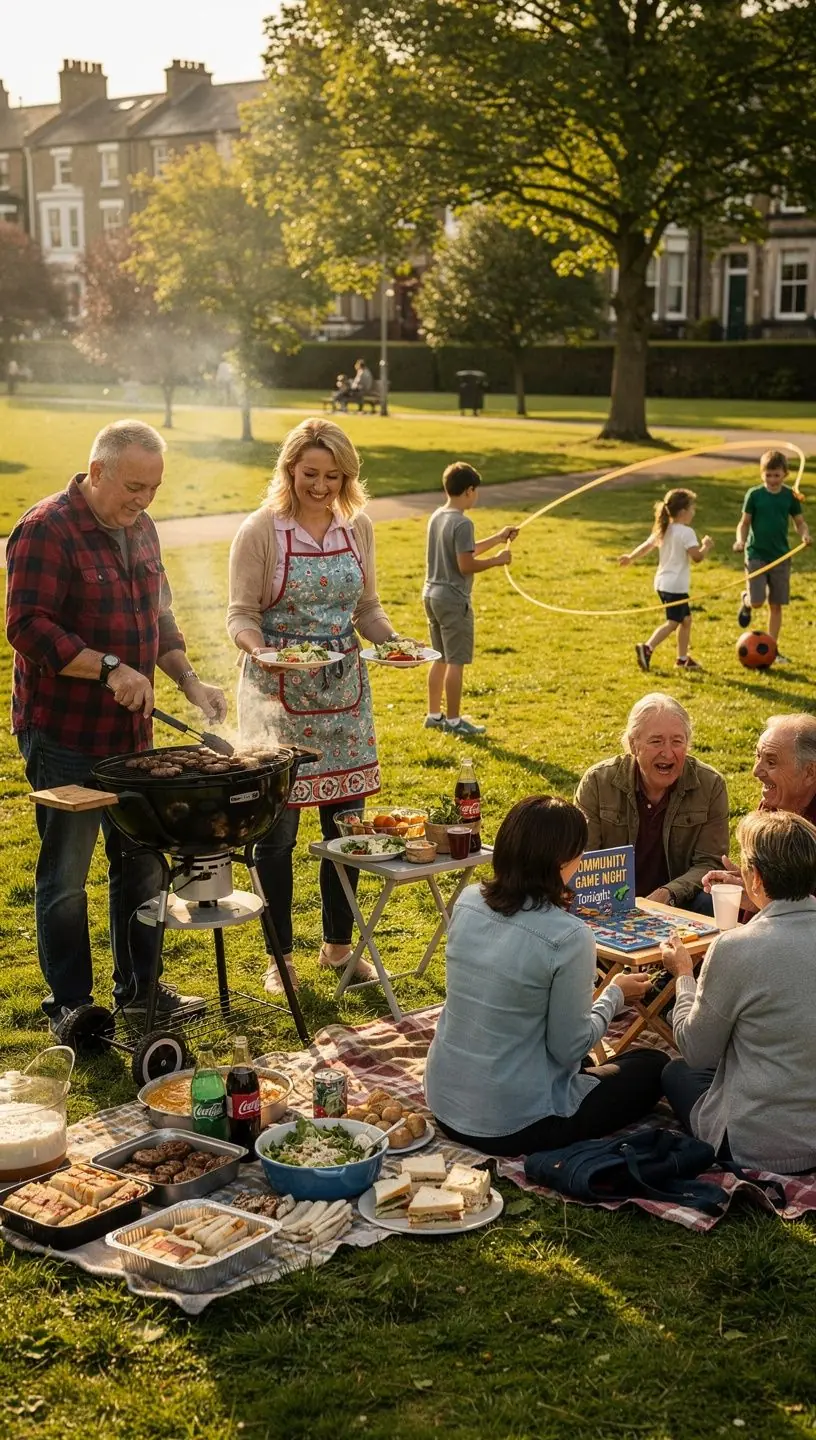 Musical notes intertwining with nostalgic memories illustration